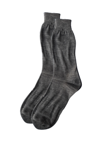 Men pure wool socks plain design Dark grey